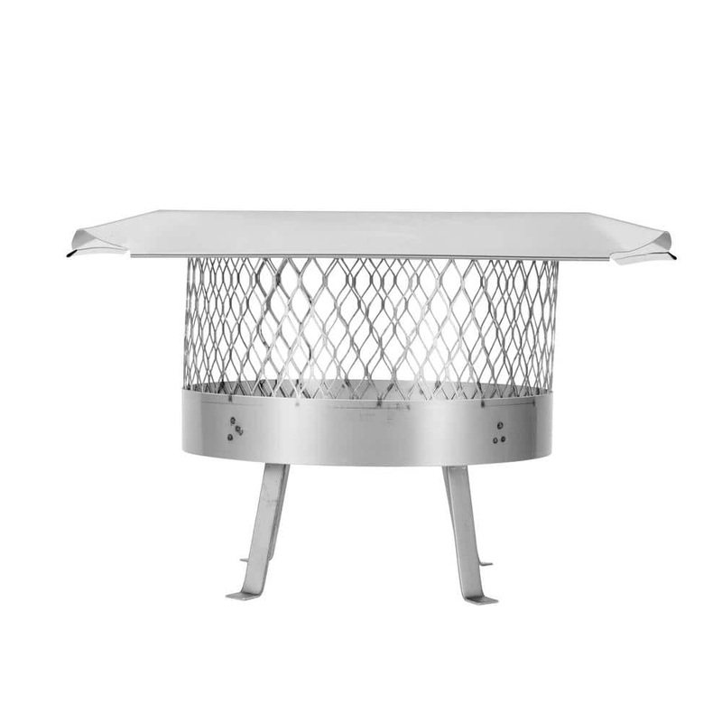 HY-C 14 in. Round Slip-In Welded Leg Single Flue Chimney Cap in Stainless Steel SS815U