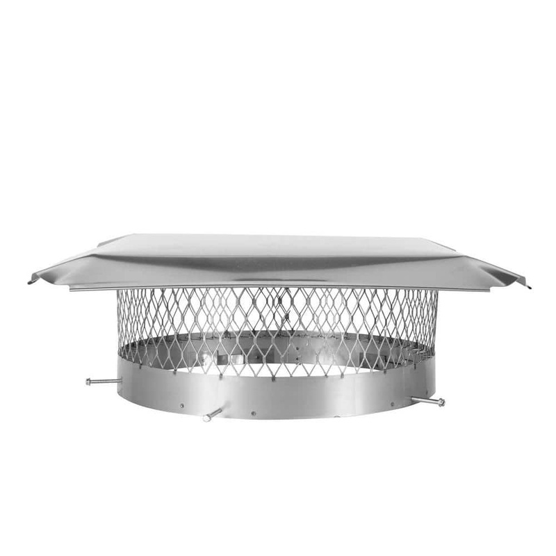 HY-C 18 in. Round Bolt-On Single Flue Chimney Cap in Stainless Steel SS18U