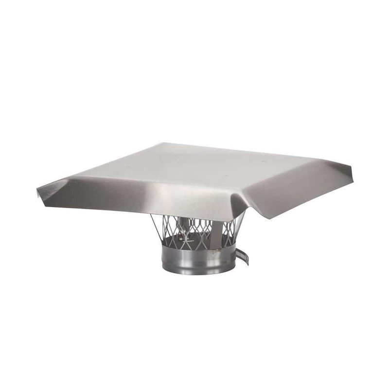 HY-C 4 in. Round Clamp-On Single Flue Liner Chimney Cap in Stainless Steel LC4