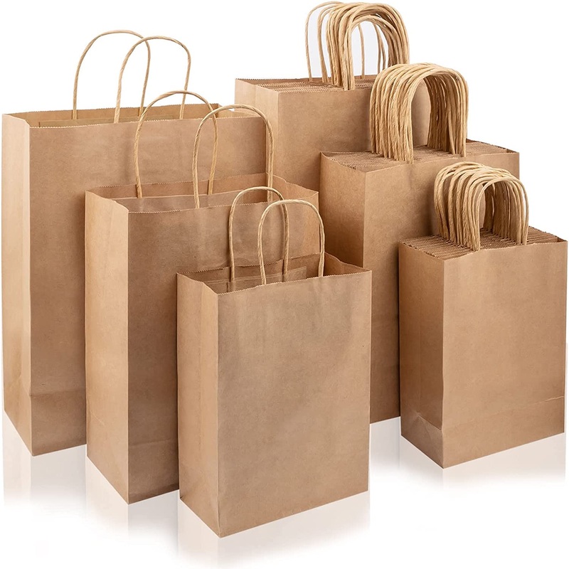135pcs Brown Paper Bags with Handles Assorted Sizes Gift Bags Bulk Kraft Paper Bags for Small Business Shopping Bags Retail Bags Party Bags Merchandise Bags Favor Bags