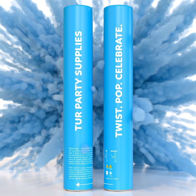 2 Pack Blue Powder Poppers Biodegradable Powder Cannons | TUR Party Supplies | Blue Biodegradable Powder | Launches up to 25ft | Giant (12 in) | Powder Poppers for Celebrations Festivals and Parties 2 Pack (12 inch) Bl…