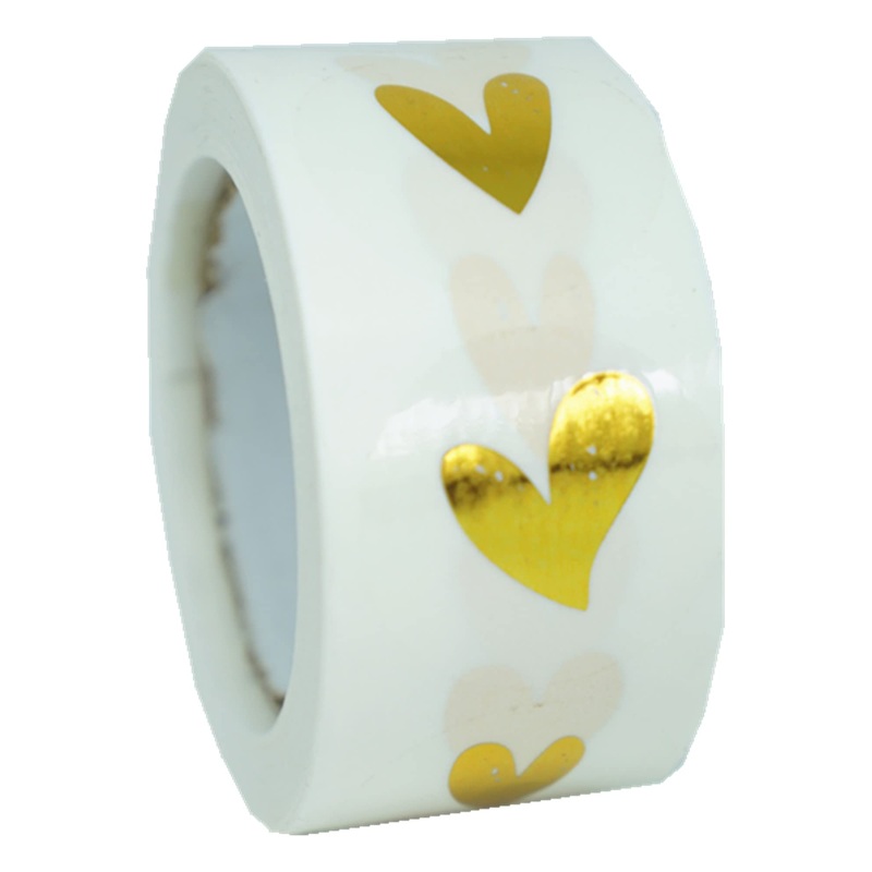 500 Pcs Heart Stickers Gold Foiled Heart Envelope Seals Stickers – 1 inch Valentine’s Day Heart Stickers for Wedding Favors Bridal Shower Baby Shower Birthday Invitations Gift Packaging