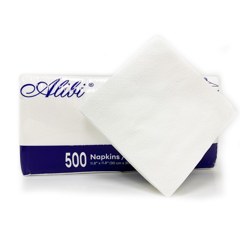 ALIBI Napkin – Soft and Absorbent 500 1-Ply White Lunch Napkins – Disposable Multi-Purpose Paper Napkins for Everyday Use Events and Parties – Versatile and Convenient