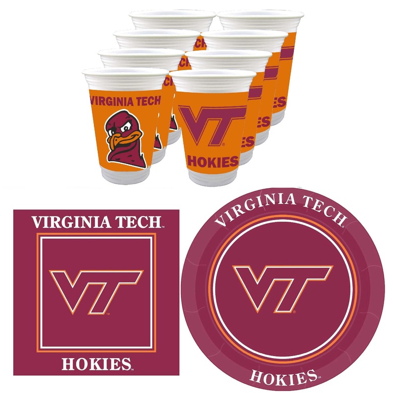 Virginia Tech Hokies Party Supplies – 48 pieces (Serves 16)