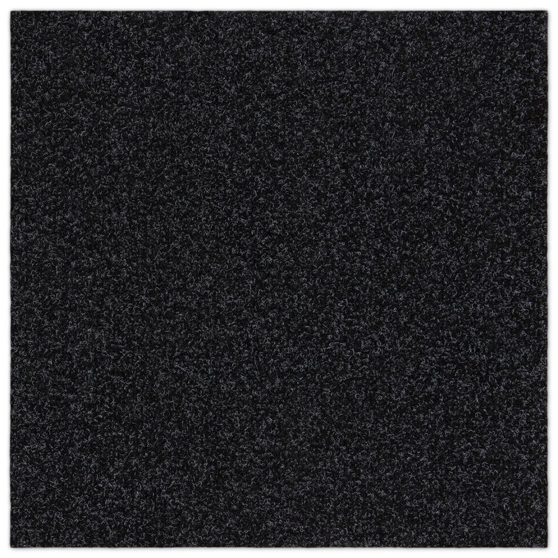 Unbranded Asheville Rib Black Residential 18 in. x 18 in. Peel and Stick Carpet Tile Square (27 sq. ft. ) 606775410018×18