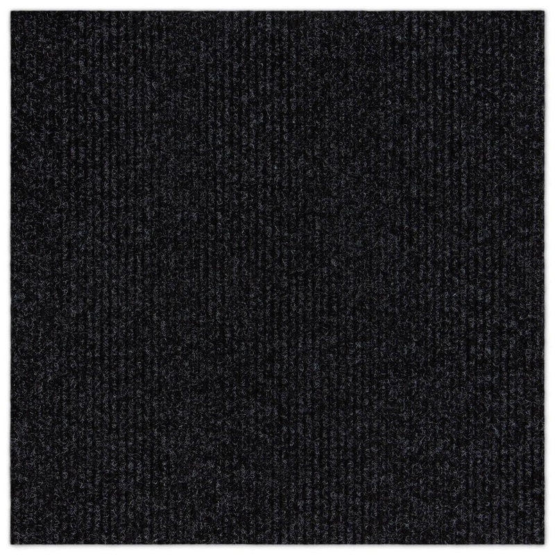 Unbranded French Broad Wide Wale Black Residential 18 in. x 18 in. Peel and Stick Carpet Tile Square (22.5 sq. ft. ) 606775412018×18