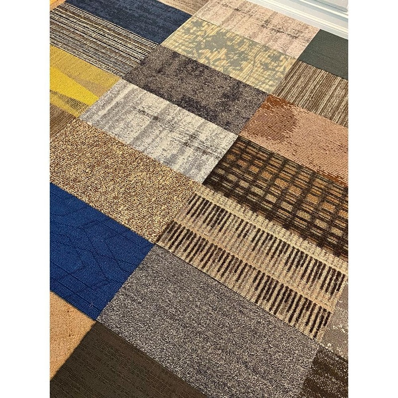 Unbranded Kaleidoscope – Multi-Colored Commercial/Residential 24 x 12 in. Peel and Stick Carpet Tile Plank (48 sq. ft.) 4ur1224hd