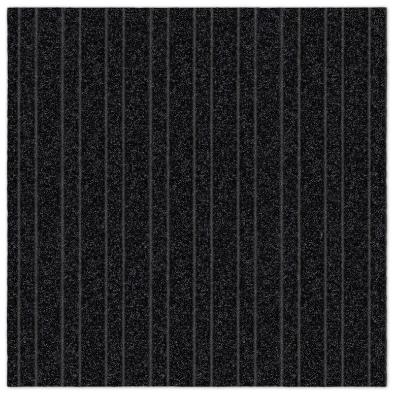 Unbranded Roma Stripe Rib Black Residential 24 in. x 24 in. Peel and Stick Carpet Tile Square (60 sq. ft. ) 606775416024×24