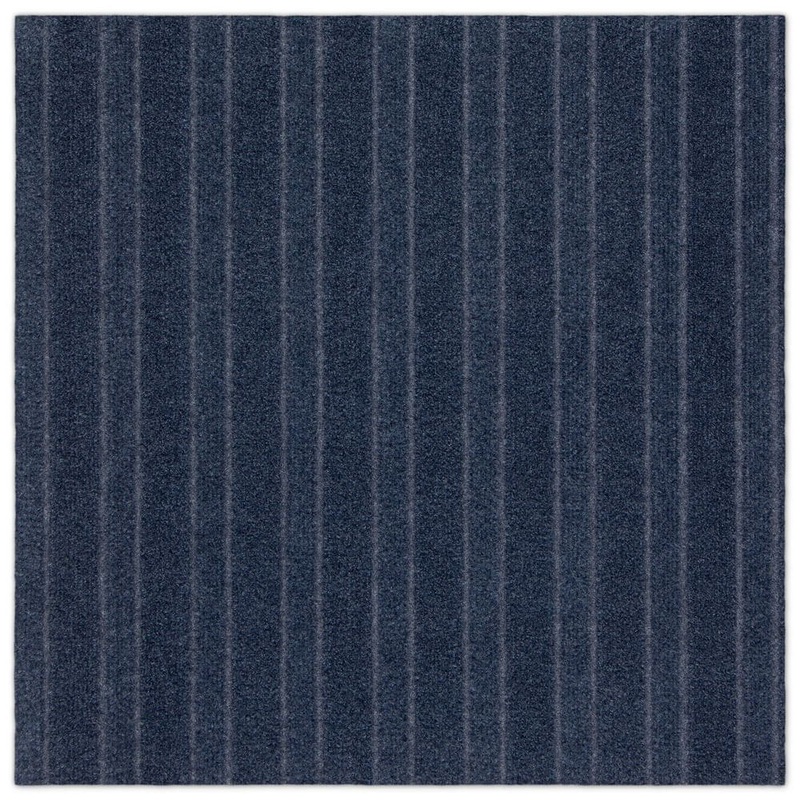 Unbranded Roma Stripe Rib Blue Residential 24 in. x 24 in. Peel and Stick Carpet Tile Square (60 sq. ft. ) 606775427024×24