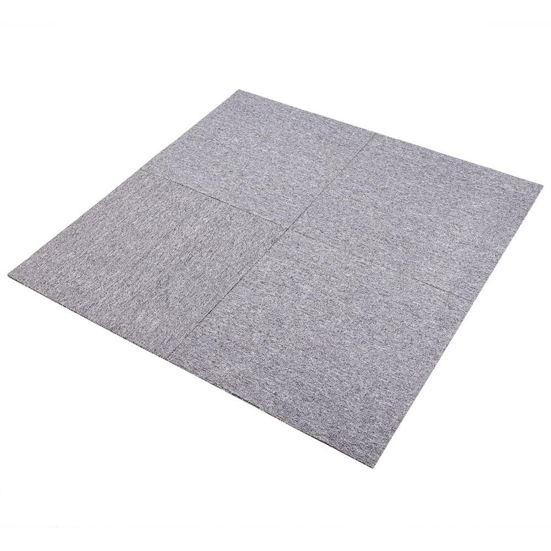 Wellco Colight – Light – Gray Residential 19.7 x 19.7 in. Grip Strip Carpet Tile Square (26.8 sq. ft.) CTZG5050QGP10