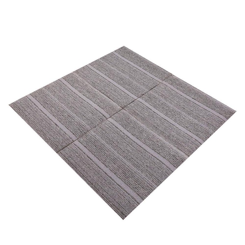 Wellco Gardenstriped Gray 19.7 in. x 19.7 in. Grip Strip Glue-Down or Floating Carpet Tile (10 Tiles/Case) (26.8 sq. ft.) CTZG5050GGP10