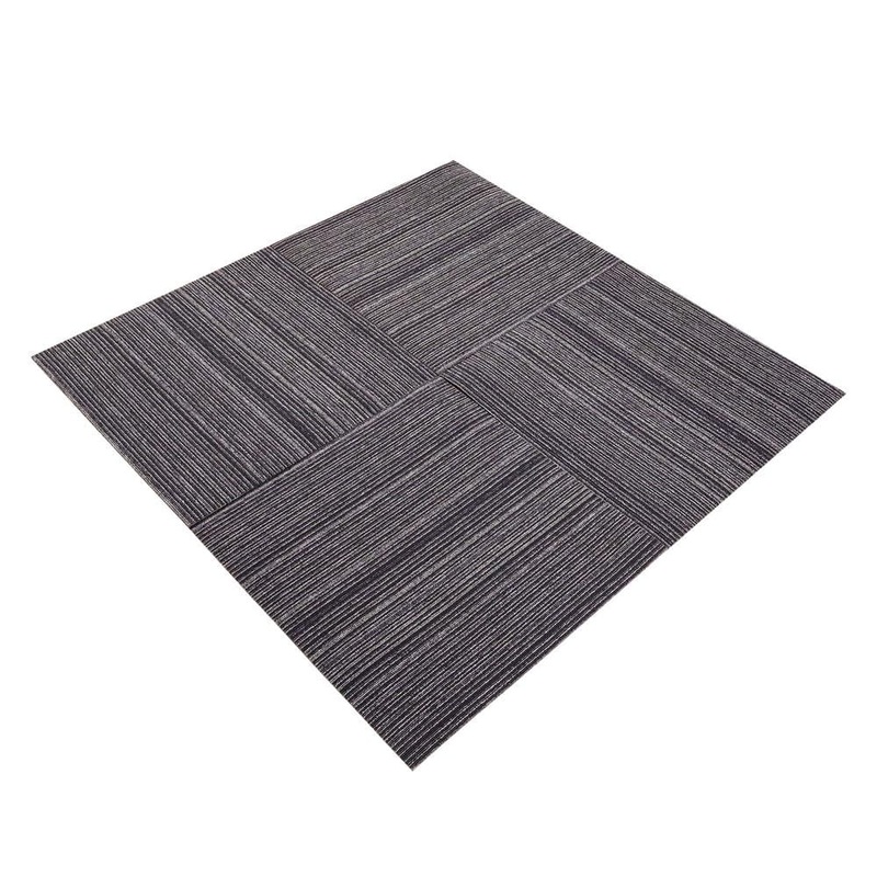 Wellco Rainbow Line – Gray Residential 19.7 x 19.7 in. Grip Strip Carpet Tile Square (26.8 sq. ft.) CTZG5050RGP10