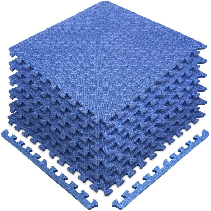 Sorbus Blue Residential 24 x 24 in. Interlocking Foam Carpet Mat Square (24 sq. ft.) MAT-LOCK-B