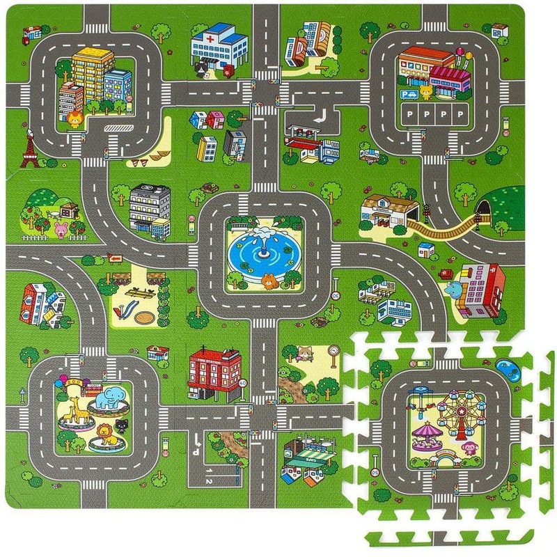 Sorbus Multi-Colored Kids – Residential 12.25 x 12.25 in. Interlocking Play Mat Carpet Tile Square (3 sq. ft.) MAT-TRAF