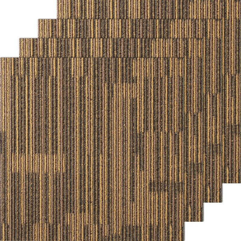 VEVOR Brown Commercial Residential 20 in. x 20 in. Peel and Stick Pattern Carpet Tile Carpet Squares 33 sq. ft. KCXFKDT2020YPI6HYV0