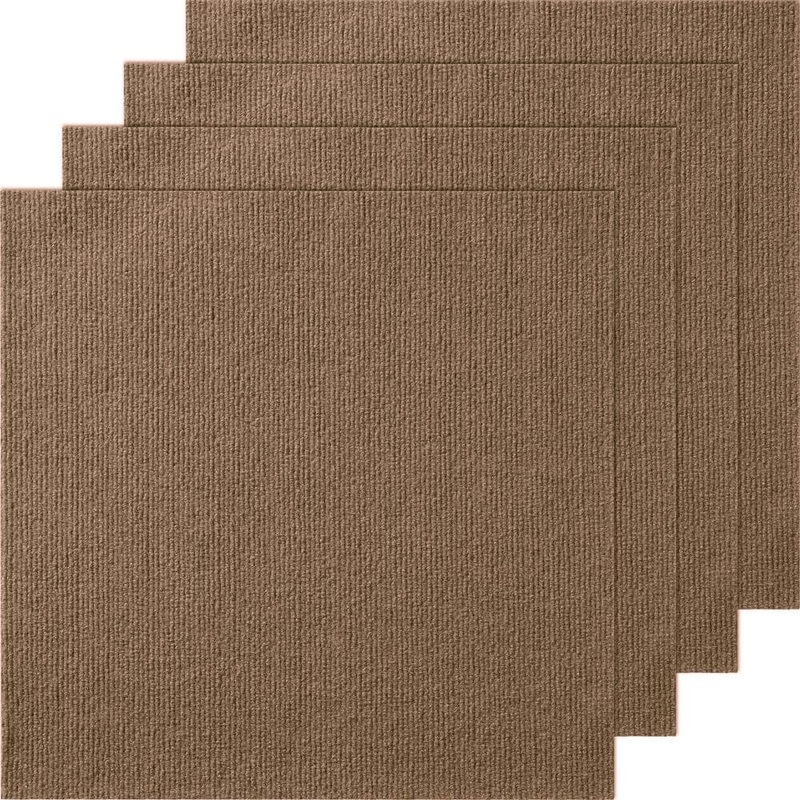 VEVOR Dark Brown Commercial Residential 18 in. x 18 in. Peel and Stick Pattern Carpet Tile Carpet Squares 22.5 sq. ft. ZZFKDT1818SZ9DKX7V0
