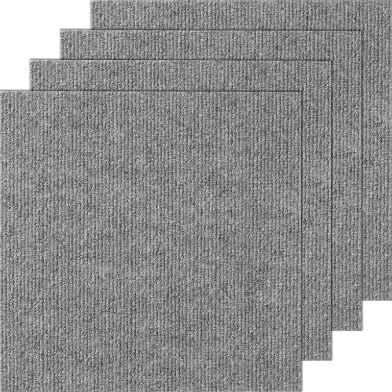 VEVOR Gray Commercial Residential 12 in. x 12 in. Peel and Stick Pattern Carpet Tile Carpet Squares 12 sq. ft. ZZFKDT1212YCO3IJOV0