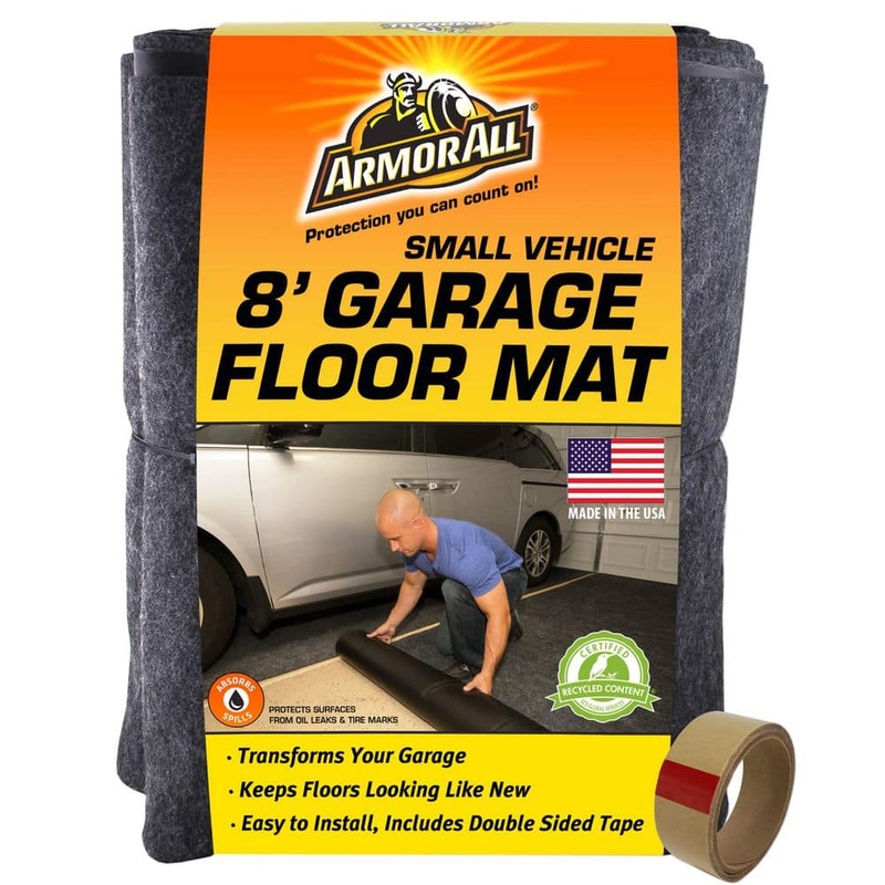 Armor All Garage Floor Mat 7 ft. 4 in. W x 8 ft. 4in. L Charcoal Commercial/Residential Absorbent Waterproof Garage Flooring Rolls AASMVC88100