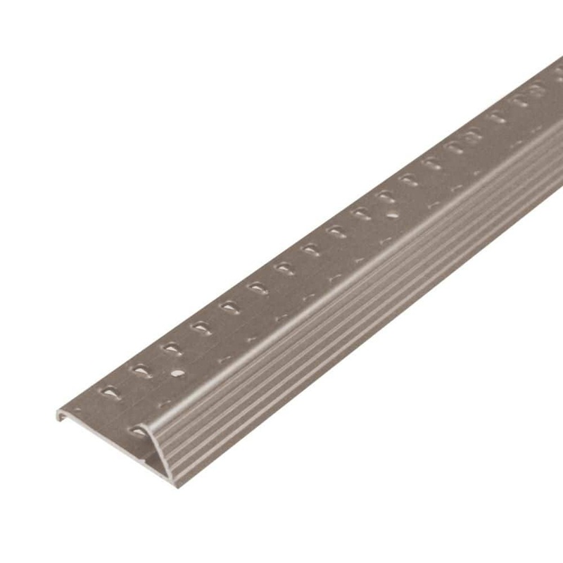 Unbranded 1.38 in. x 36 in. Pewter Fluted Aluminum Carpet Gripper with Teeth 43882