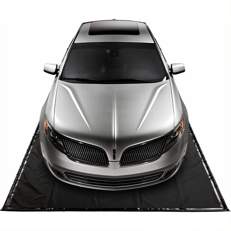 Unbranded AutoFloorGuard 8.5 ft. W x 20 ft. L Compact Size PVC Debris Garage Containment Mat AFG8520