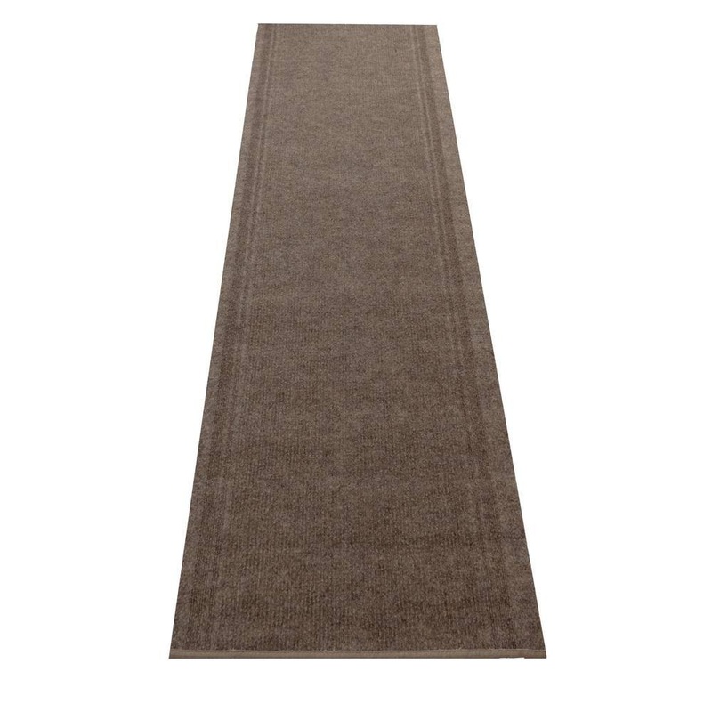 RugStylesOnline Custom Tracker Indoor/Outdoor Hallway Runner Rug 2 ft. 2 in. W x 8 ft. L Beige Polyester Garage Flooring TRCKR-BEI-26X8