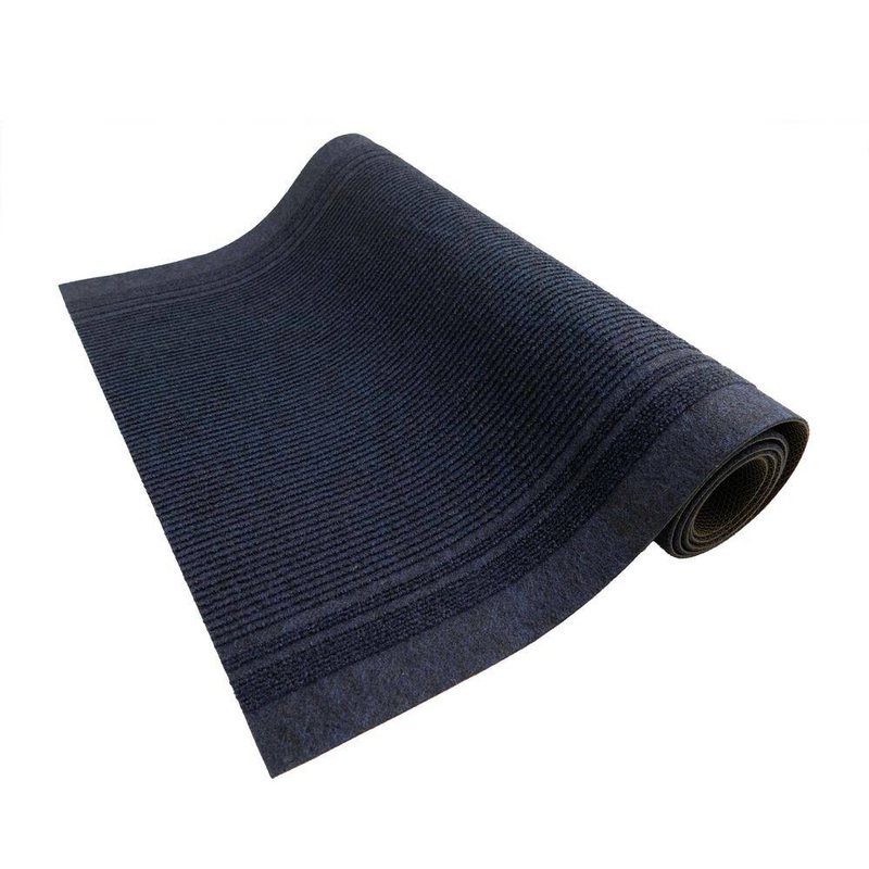 RugStylesOnline Custom Tracker Indoor/Outdoor Hallway Runner Rug 2 ft. 2 in. W x 9 ft. L Navy Polyester Garage Flooring TRCK-NAVY-26X9