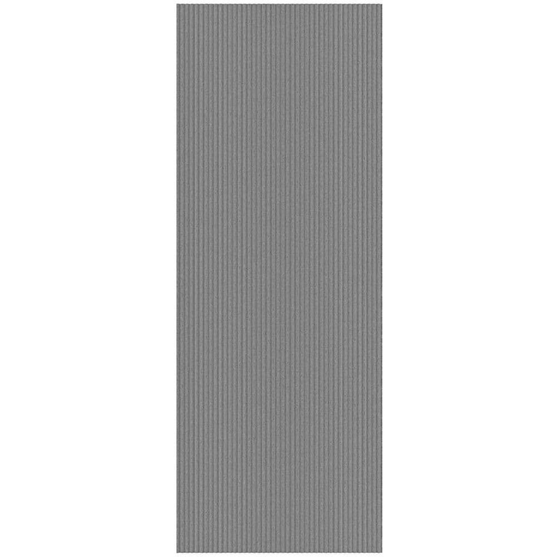 Sweet Home Stores Ribbed Non-Slip Rubberback Indoor/Outdoor Long Hallway Runner Rug 2 ft. x 12 ft., Gray Polyester Garage Flooring SH-SRT703-2X12