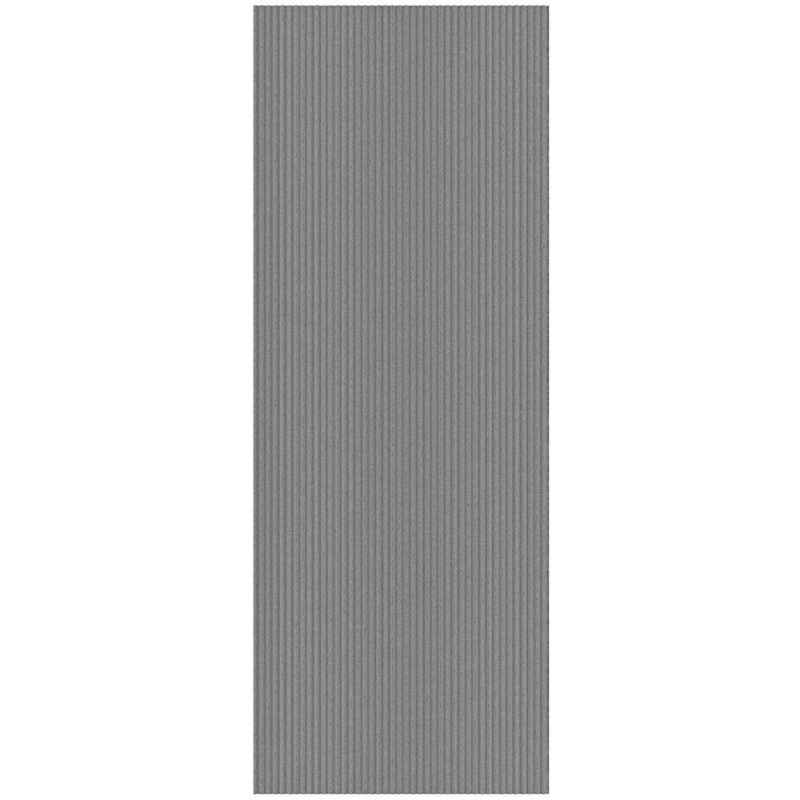 Sweet Home Stores Ribbed Non-Slip Rubberback Indoor/Outdoor Long Hallway Runner Rug 2 ft. x 16 ft., Gray Polyester Garage Flooring SH-SRT703-2X16