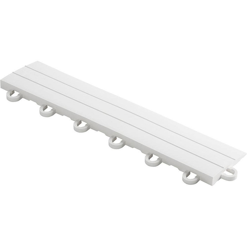 Swisstrax 2.75 in. x 12 in. Artic White Looped Polypropylene Ramp Edging for Diamondtrax Home Modular Flooring (10-Pack) HOME-DMD-AW-10LP