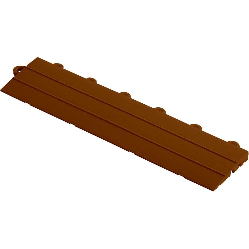 Swisstrax 2.75 in. x 12 in. Chocolate Brown Looped Polypropylene Ramp Edging for Diamondtrax Home Modular Flooring (10-Pack) HOME-DMD-CB-10LP