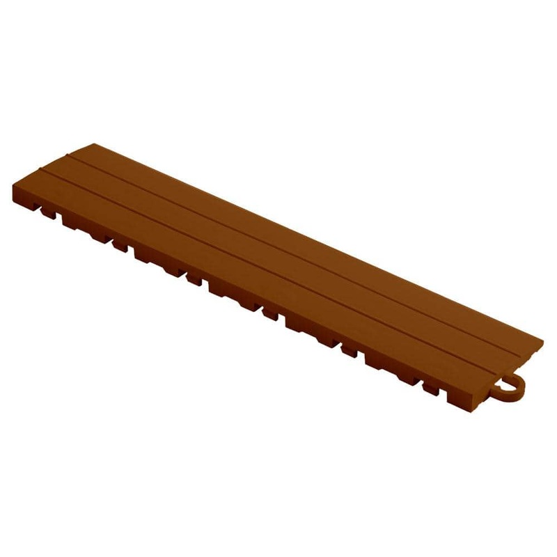 Swisstrax 2.75 in. x 12 in. Chocolate Brown Pegged Polypropylene Ramp Edging for Diamondtrax Home Modular Flooring (10-Pack) HOME-DMD-CB-10PG