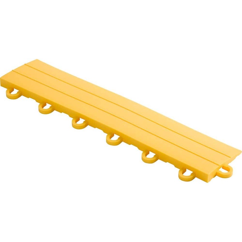 Swisstrax 2.75 in. x 12 in. Citrus Yellow Looped Polypropylene Ramp Edging for Diamondtrax Home Modular Flooring (10-Pack) HOME-DMD-CY-10LP