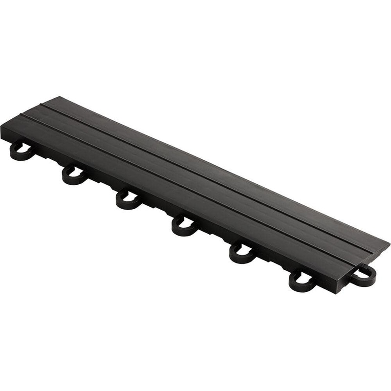 Swisstrax 2.75 in. x 12 in. Jet Black Looped Polypropylene Ramp Edging for Diamondtrax Home Modular Flooring (10-Pack) HOME-DMD-JB-10LP