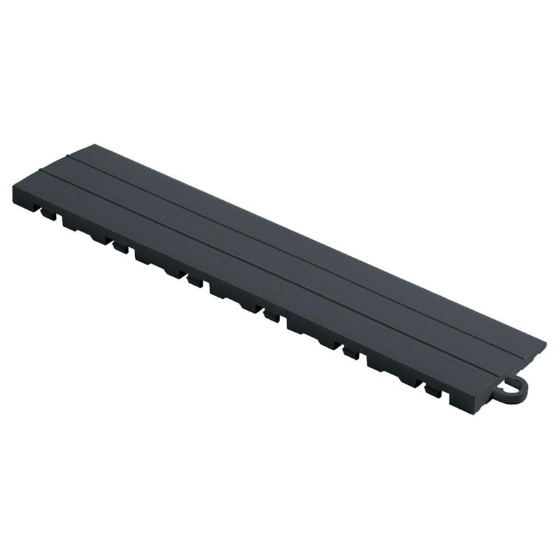 Swisstrax 2.75 in. x 12 in. Slate Grey Pegged Polypropylene Ramp Edging for Diamondtrax Home Modular Flooring (10-Pack) HOME-DMD-SG-10PG
