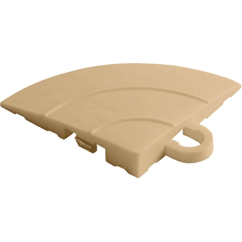 Swisstrax 4.5 in. x 2.75 in. Mocha Java Polypropylene Corner Edging for Diamondtrax Home Modular Flooring (4-Pack) HOME-DMD-MJ-4CNR