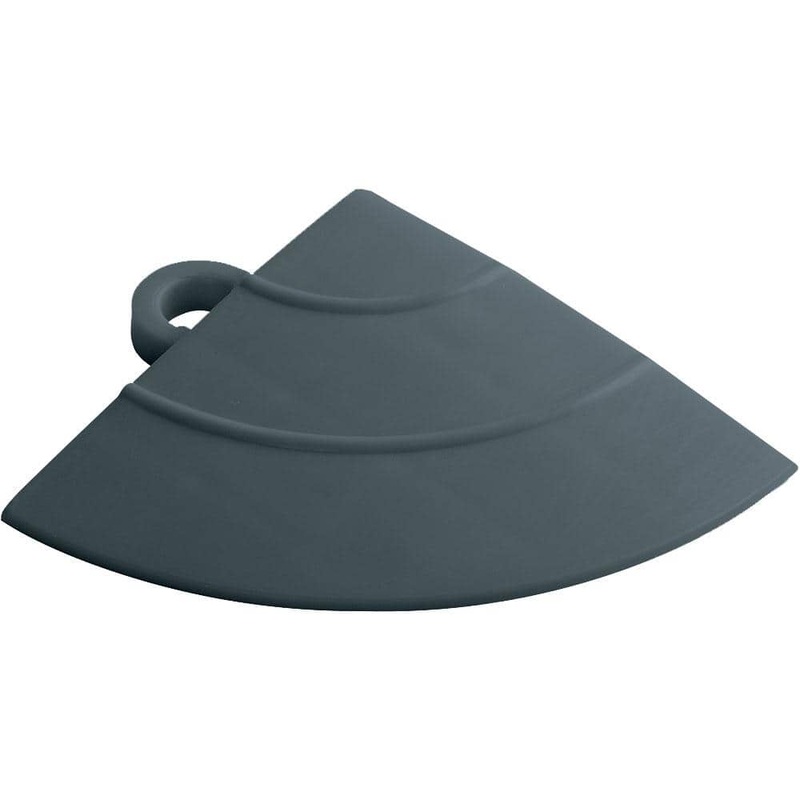 Swisstrax 4.5 in. x 2.75 in. Slate Grey Polypropylene Corner Edging for Diamondtrax Home Modular Flooring (4-Pack) HOME-DMD-SG-4CNR