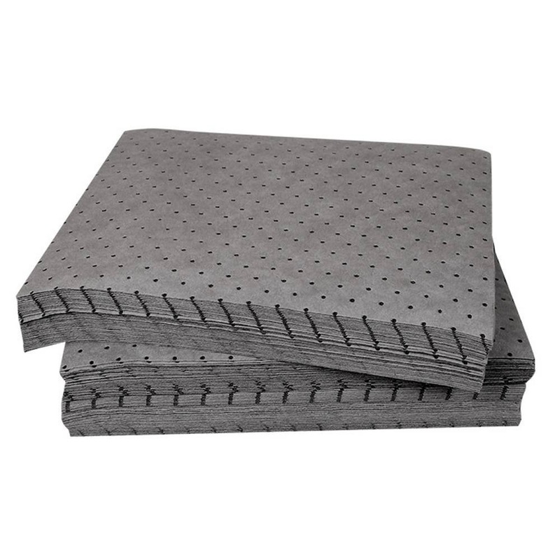 Wellco 13 in. x 10 in. x 0.1 in. Gray Light Weight Industrial Oil Absorbent Mat Polypropylene Garage Flooring (100-pack) GLWIAM1310G