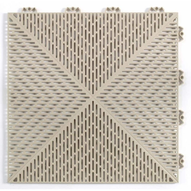 Bergo Unique 14.9 in. x 14.9 in. Sand Polypropylene Garage Floor Tile (54 sq. ft. / case) UITILESD