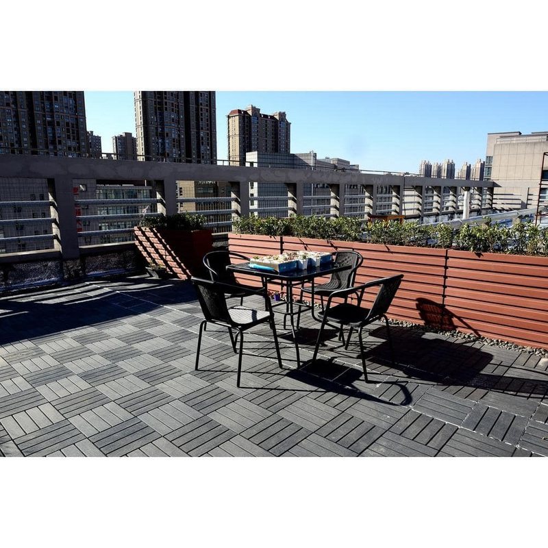 Unbranded 12 in. x 12 in. x 0.75 in. Outdoor Interlocking Polypropylene and Flooring Tiles in Dark Gray ( 44 Pack ) 44 sq. ft. W-ZCS-68