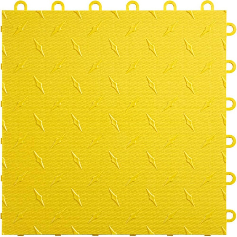 Swisstrax 12 in. W x 12 in. L Citrus Yellow Diamondtrax Home Modular Polypropylene Flooring (50-Tile/Pack) (50 sq. ft.) HOME-DMD-CY-50PK