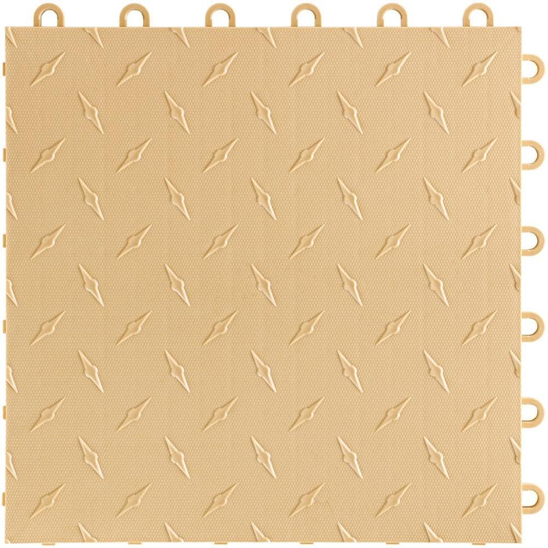 Swisstrax 12 in. W x 12 in. L Mocha Java Diamondtrax Home Modular Polypropylene Flooring (10-Tile/Pack) (10 sq. ft.) HOME-DMD-MJ-10PK