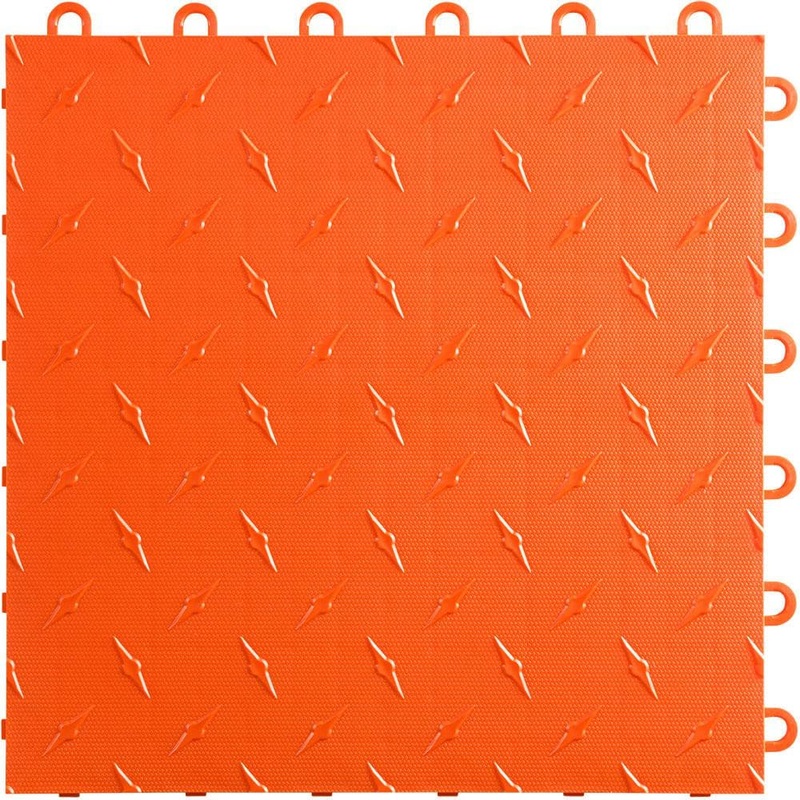 Swisstrax 12 in. W x 12 in. L Tropical Orange Diamondtrax Home Modular Polypropylene Flooring (10-Tile/Pack) (10 sq. ft.) HOME-DMD-TO-10PK