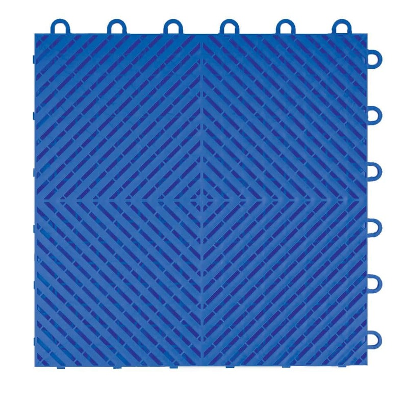 Swisstrax Ribtrax Smooth Home 12 in. W x 12 in. L Royal Blue Polypropylene Tile Flooring (10-Pack) HOME-RSH-RB-10