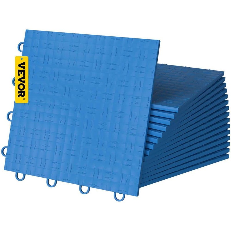 VEVOR Garage Tiles Interlocking 1 ft. W x 1 ft. L Blue Garage Floor Covering Tiles 50 pcs Polypropylene Garage Flooring Tiles PVCDB-BU50P000001V0