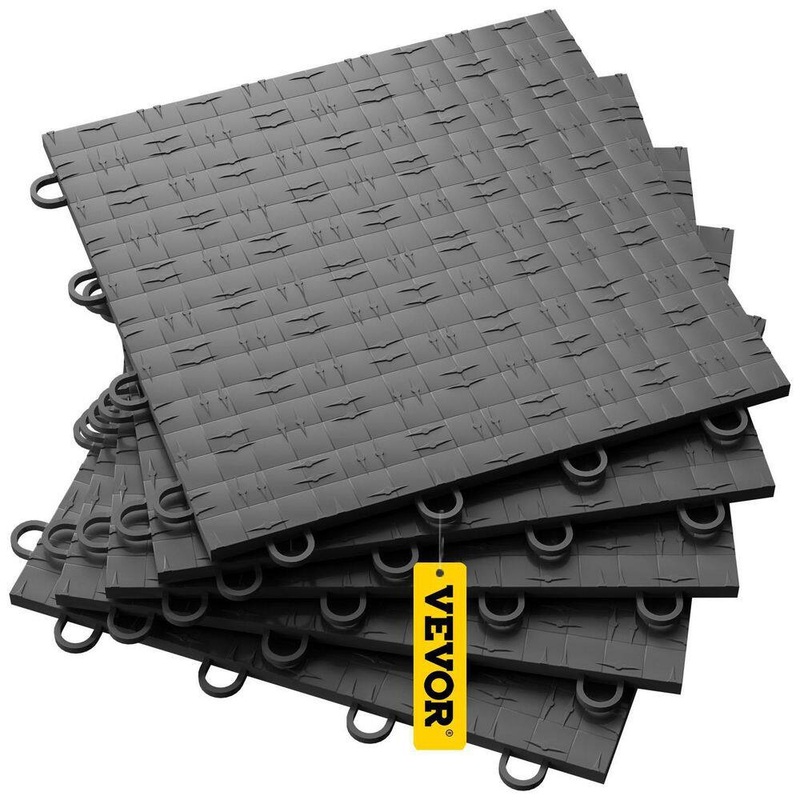 VEVOR Garage Tiles Interlocking 1 ft. W x 1 ft. L Grey Garage Floor Covering Tiles Polypropylene Garage Floor Tiles PVCDB-SMH25P00001V0
