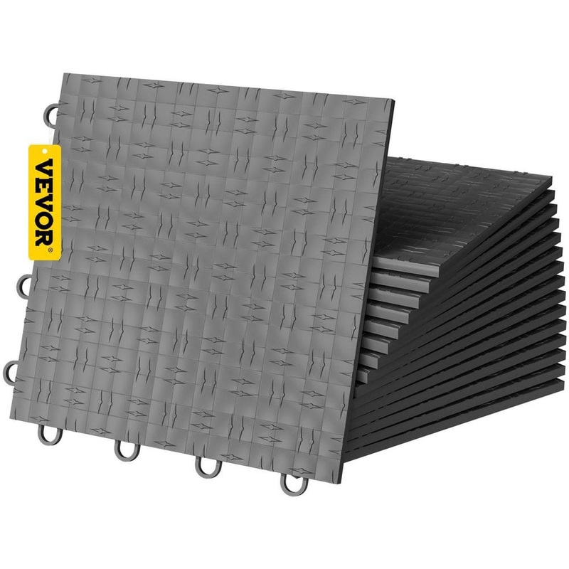 VEVOR Garage Tiles Interlocking 1 ft. W x 1 ft. L Grey Garage Floor Covering Tiles Polypropylene Garage Floor Tiles PVCDB-SMH50P00001V0