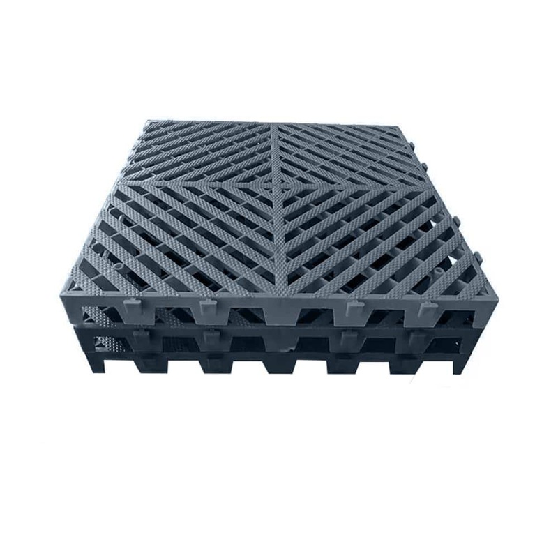 Wellco 15.7 in. x 15.7 in. x 1.18 in. Drainage Interlocking Floor Tiles Gray Splicing Grating, (30pack) (51 sq. ft.) PGG40403P30