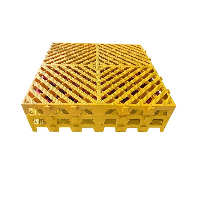 Wellco 15.7 in. x 15.7 in. x 1.2 in. Drainage Interlocking Floor Tiles Yellow Splicing Grating, (10pac)k (17 sq. ft. ) PGY40403P10