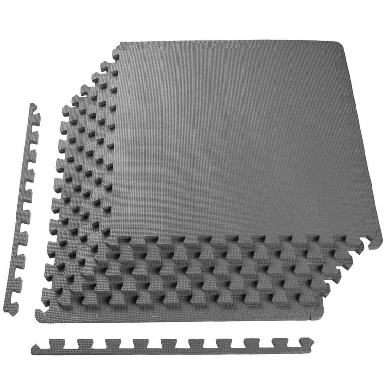 BALANCEFROM 1 in. Puzzle Mat Grey 24 in. W x 24 in. L Interlocking EVA Foam Tile (24 sq. ft. Coverage) BFPM-03GY