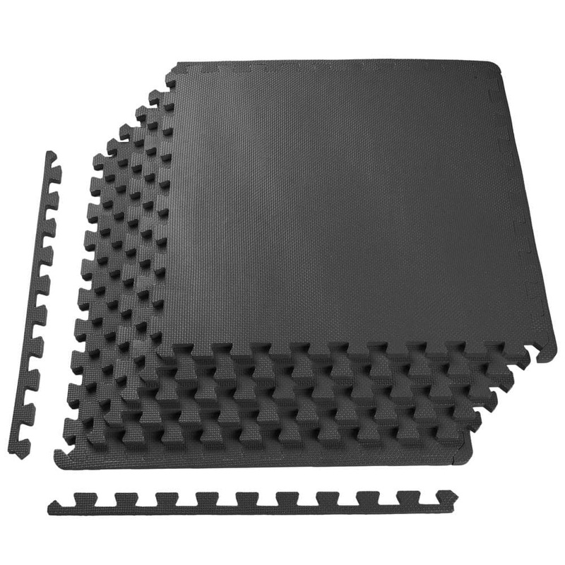 BALANCEFROM 3/4 in. Puzzle Mat Black 24 in. W x 24 in. L Interlocking EVA Foam Tile (24 sq. ft. Coverage) BFPM-02BLK